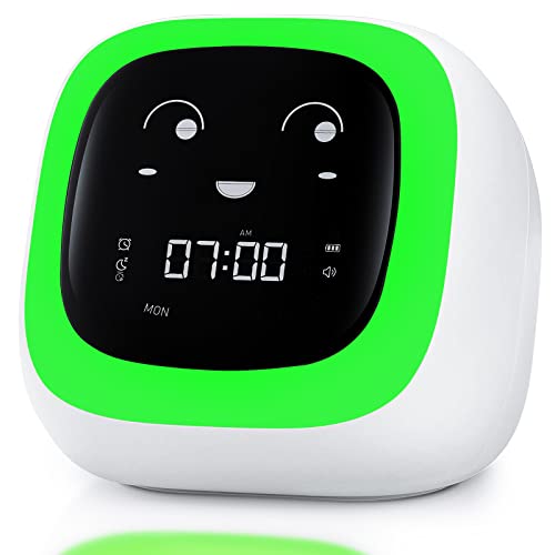 AnToKing Children's Sleep Trainer and Ok to Wake Clock, Sleep Sound Machine with Baby Night Light, Kids Alarm Clock, Gifts for Baby, Toddler and Kids - PUF HOUSE